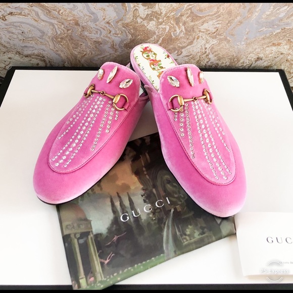 New! Gucci Princetown Horsebit Crystal MuleLoafers - Picture 2 of 12